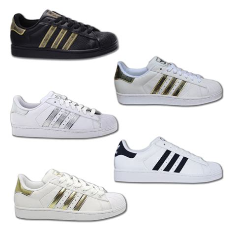adidas superstar damen schwarz weiß gold 39